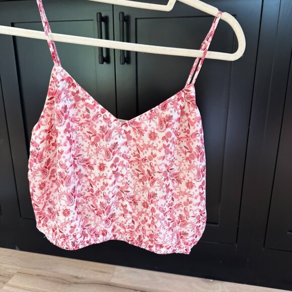 beautiful flowy tank blouse in size M pink floral by Taroo - Picture 1 of 10